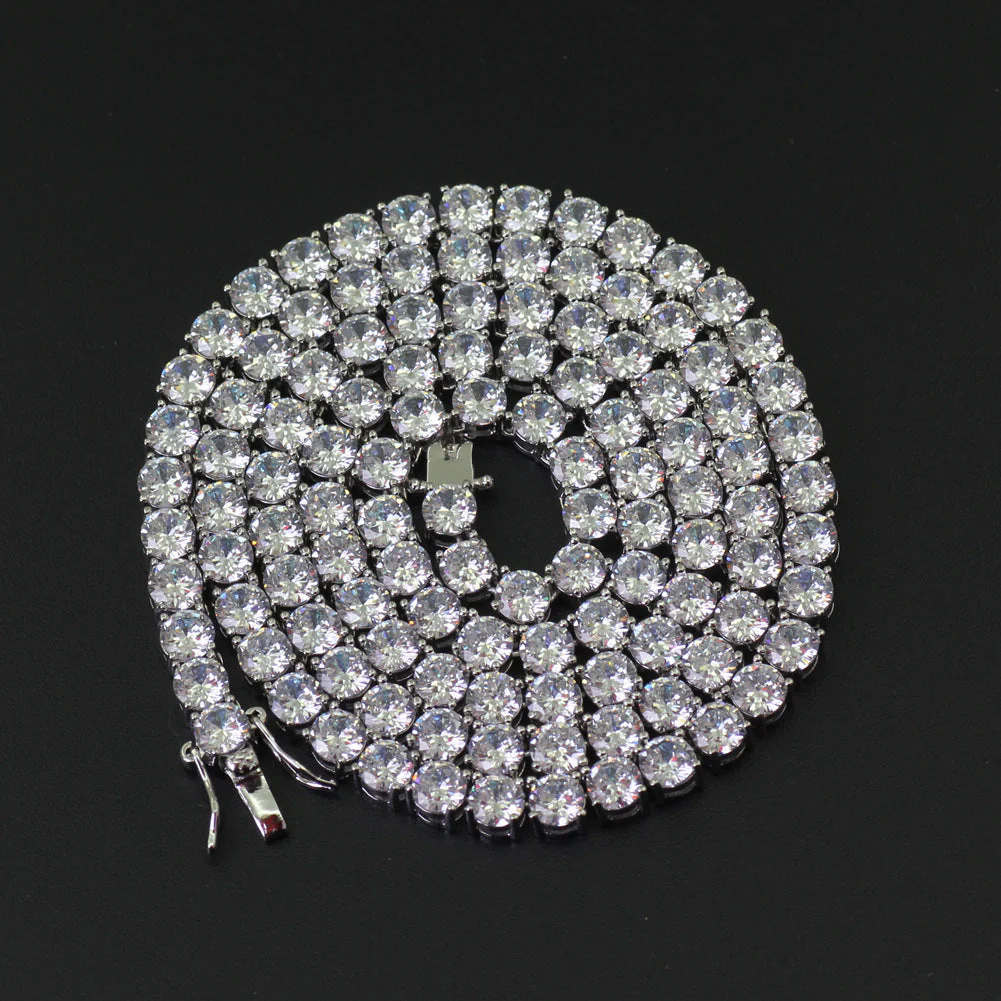 5mm White Gold Tennis Chain - Image 3