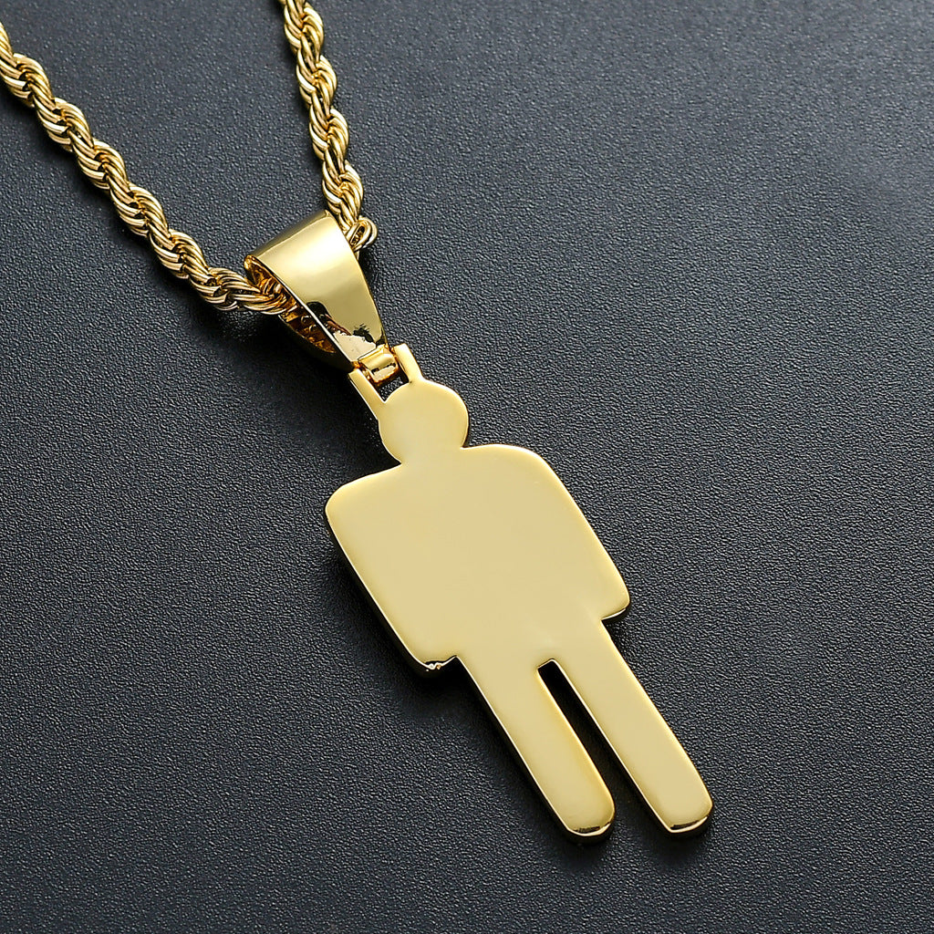 Iced Tilted Head Pendant in 14K Gold - Image 3