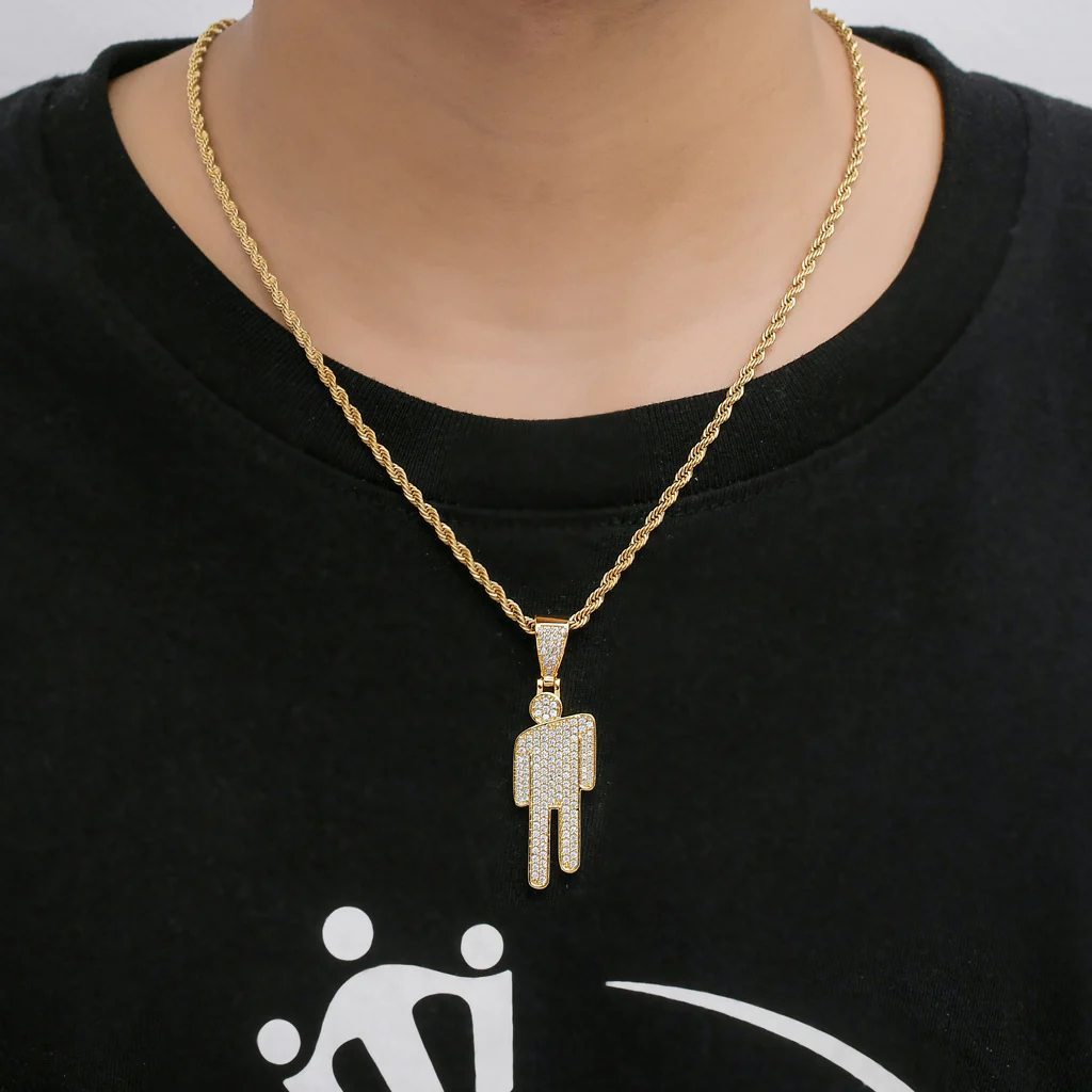 Iced Tilted Head Pendant in White Gold - Image 3